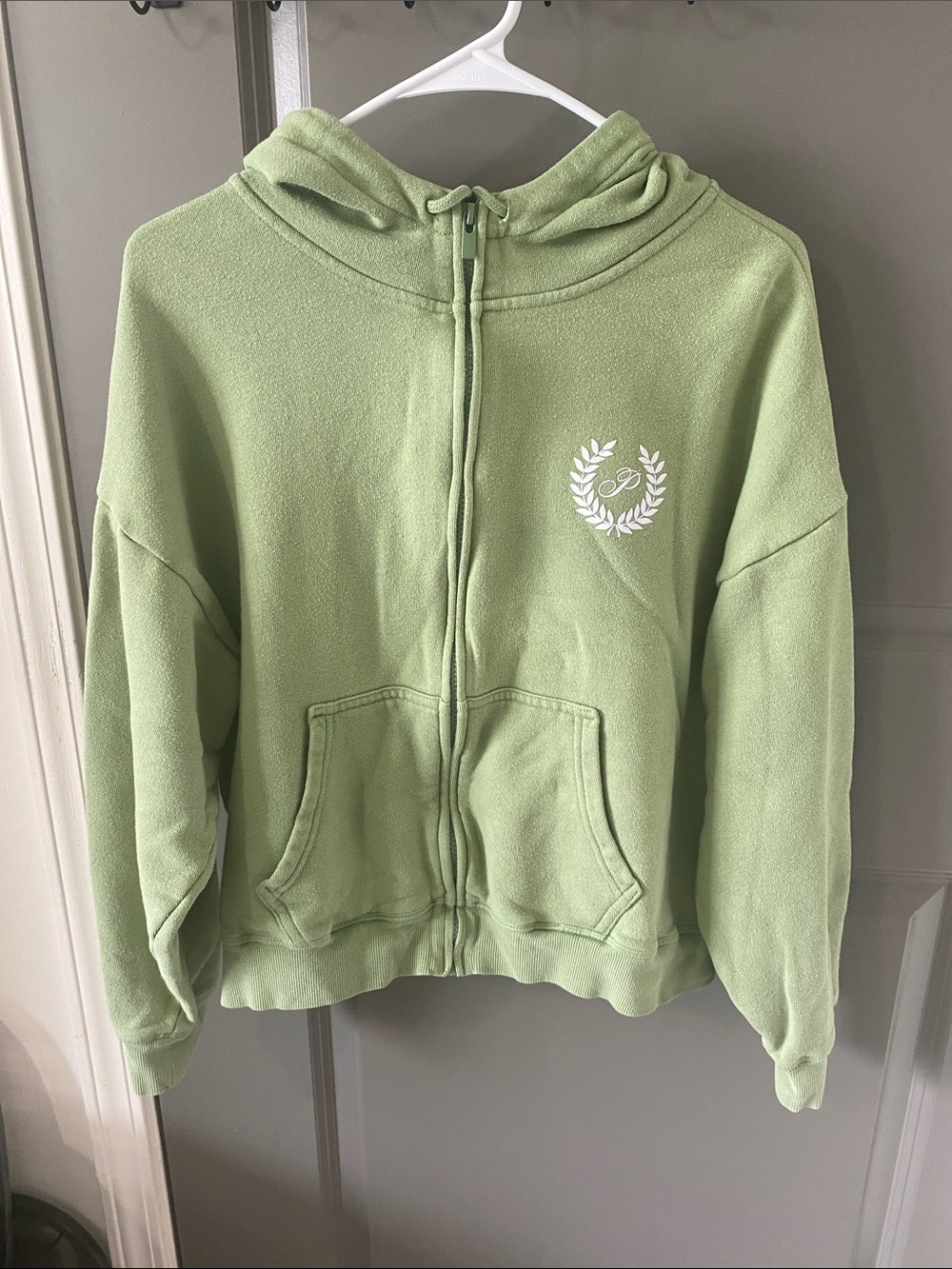 PINK Victoria's Secret Light Green Zip-Up Hoodie